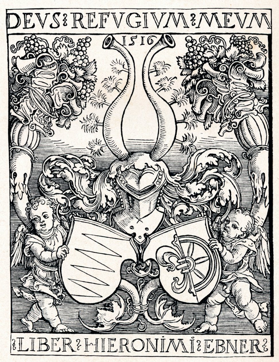 The Bookplate of Jerome Ebner, 1516 1906 av Albrecht Dürer