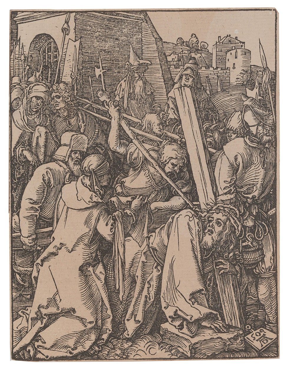 The Carrying of the Cross, fra serien The Small Passion, 1509. av Albrecht Dürer