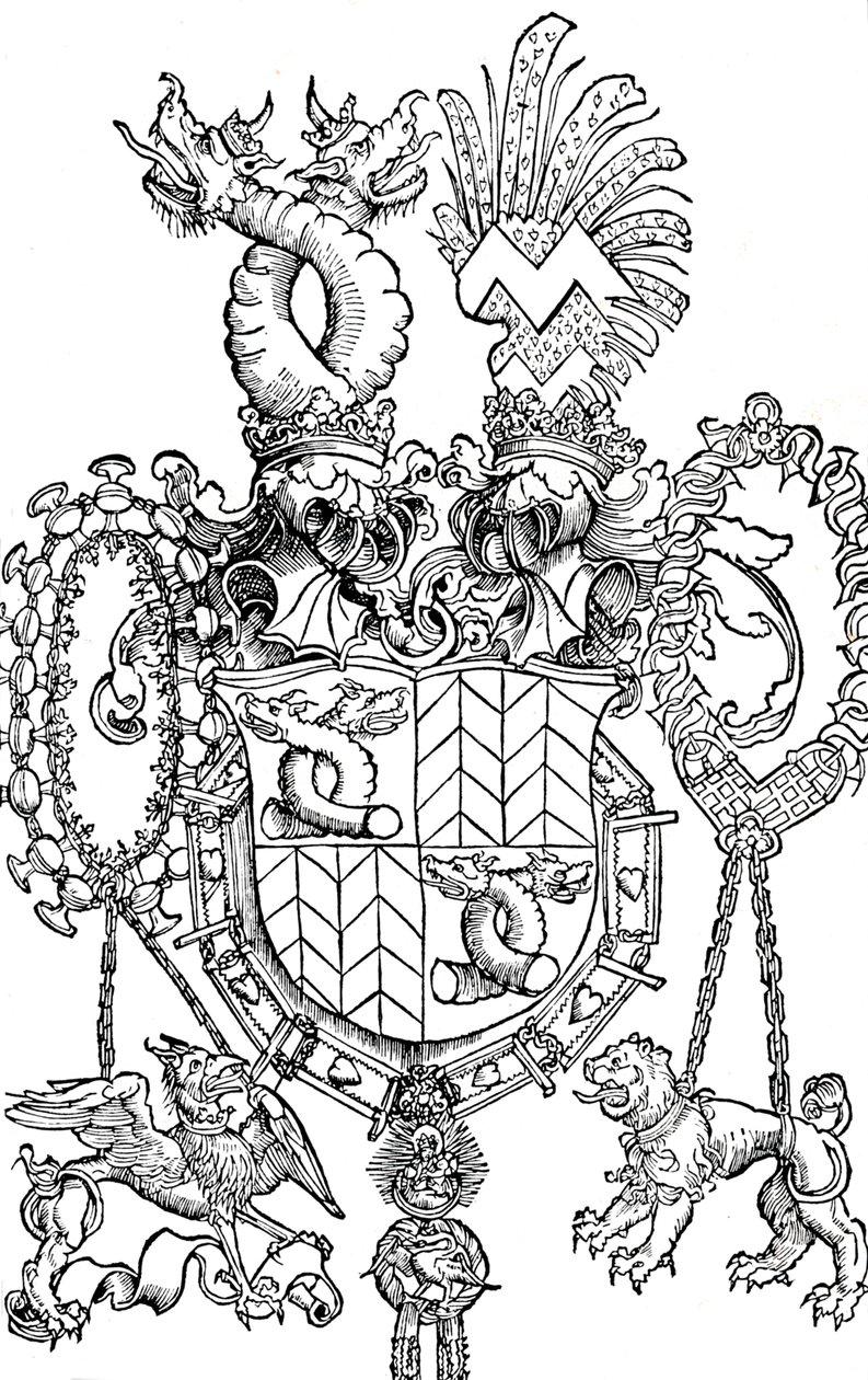 Våpenskjoldet til Florian Waldauf, 1500 1906 av Albrecht Dürer