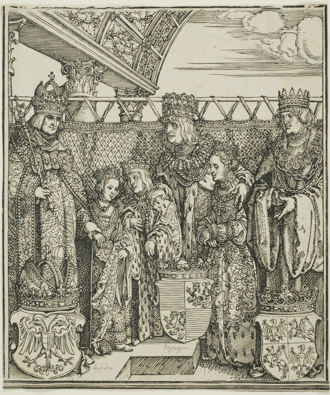 Kongressen og dobbeltforlovelsen i Wien, fra Triumfbuen til Maximilian I av Albrecht Dürer