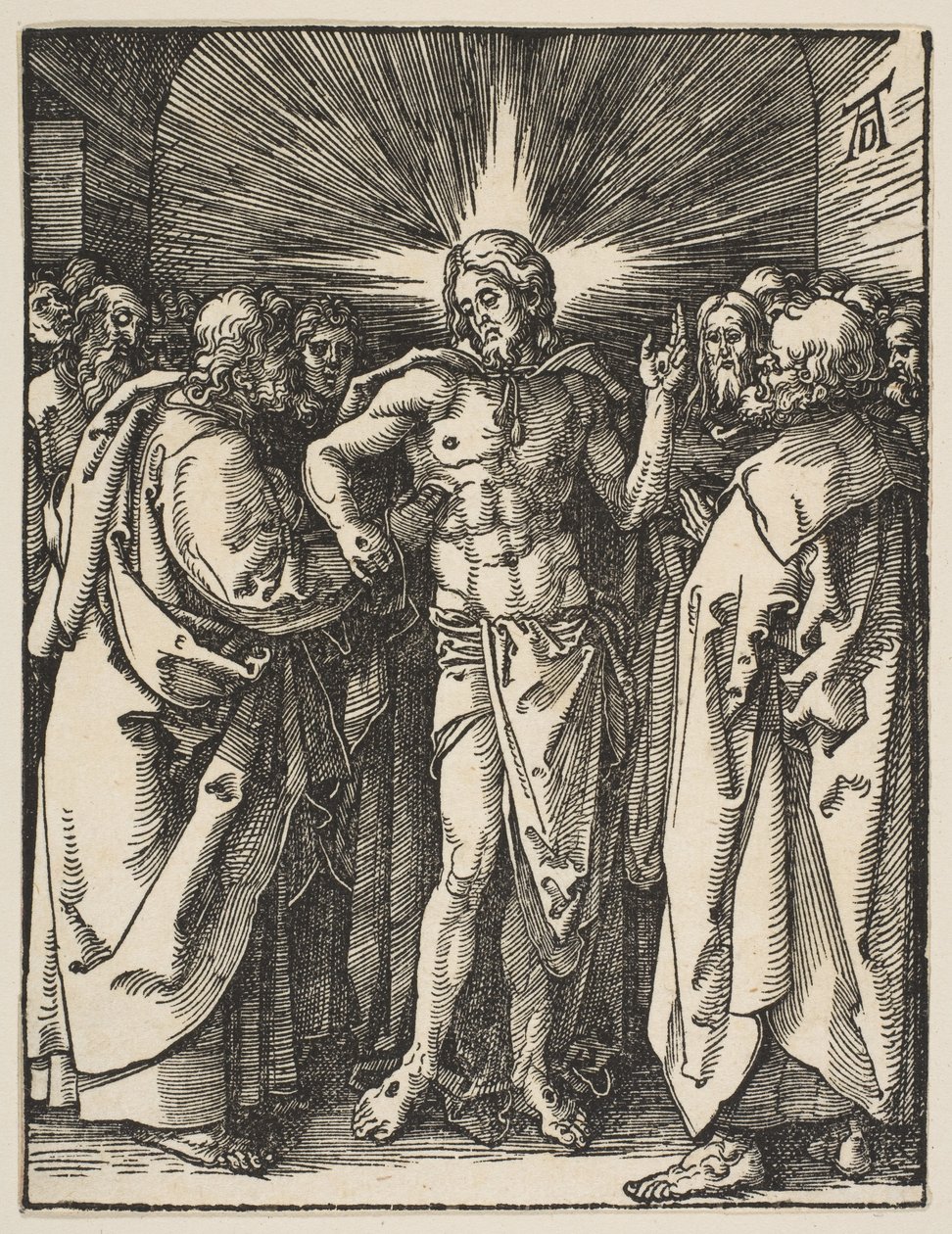 Den tvilende Thomas, fra «Den lille pasjonen» av Albrecht Dürer