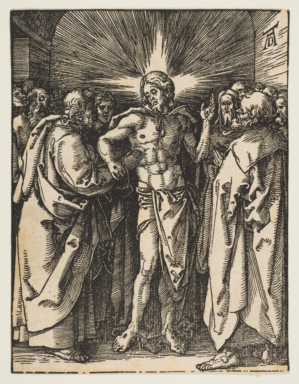 Den tvilende Thomas, fra «Den lille pasjonen» av Albrecht Dürer