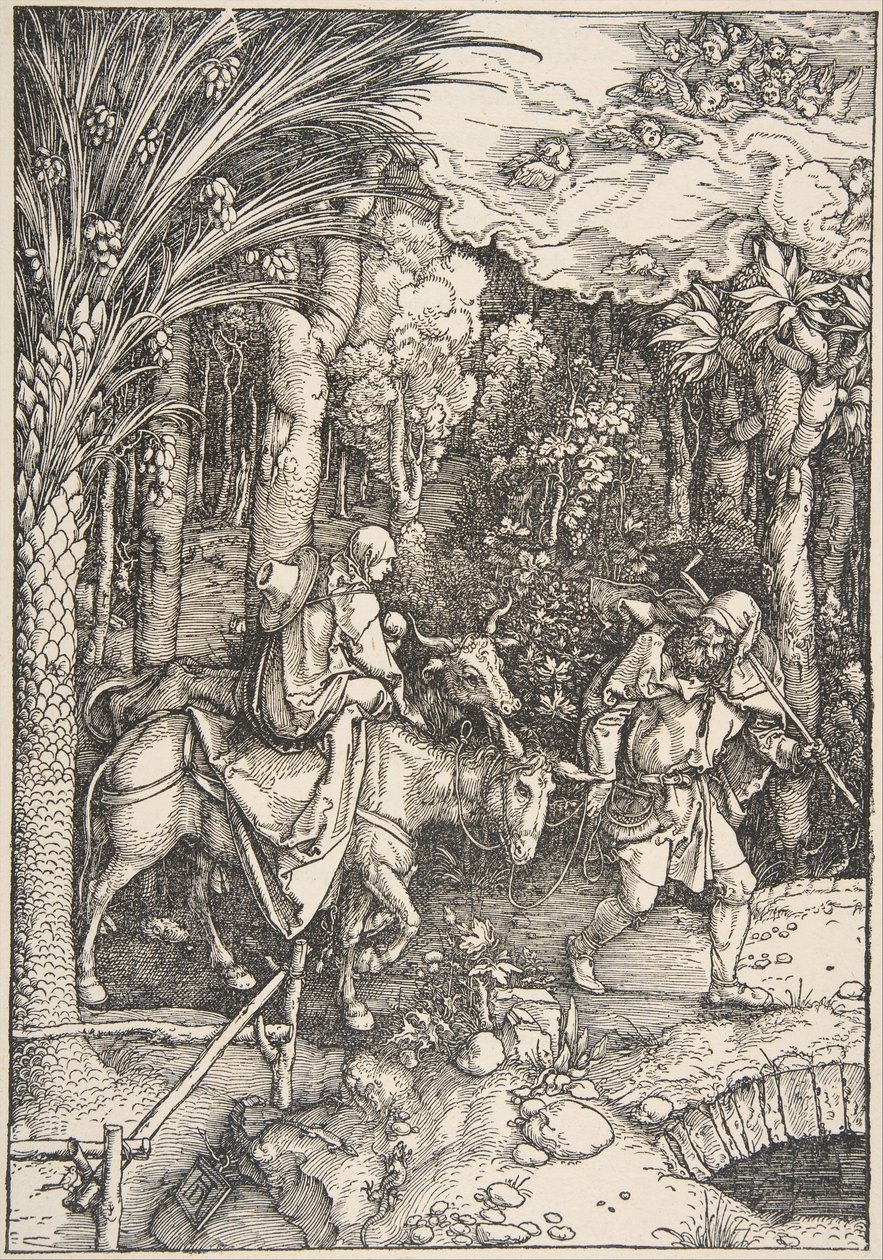 The Flight into Egypt, fra The Life of the Virgin, Latin Edition, 1511, 1511. av Albrecht Dürer