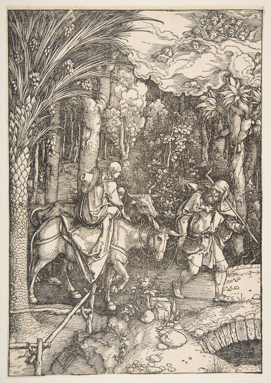 The Flight into Egypt, fra The Life of the Virgin, fra Latin Edition, 1511. av Albrecht Dürer