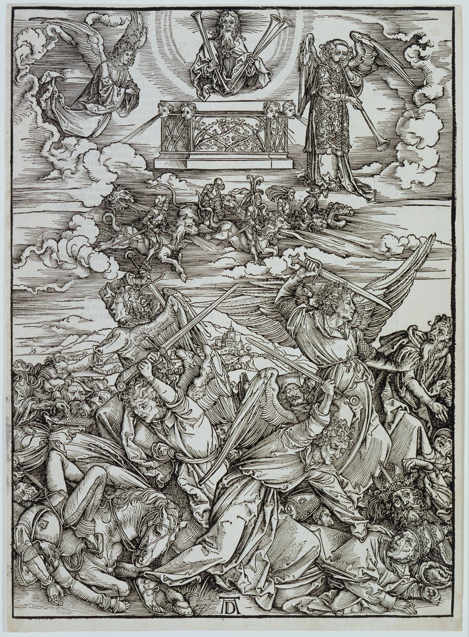 De fire hevnende englene ved Eufrat, fra serien «Apokalypsen» av Albrecht Dürer