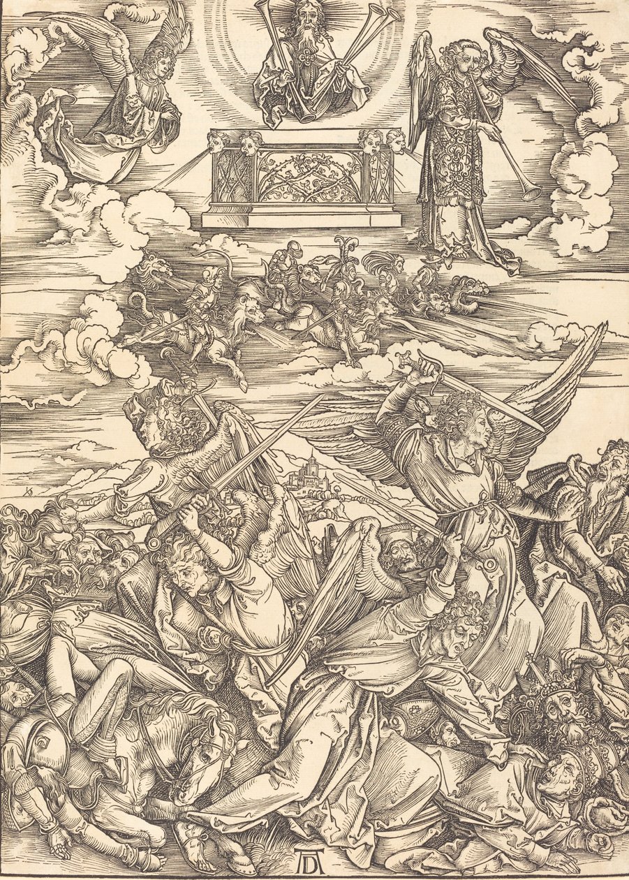 The Four Avenging Angels, sannsynligvis ca. 14961498. av Albrecht Dürer