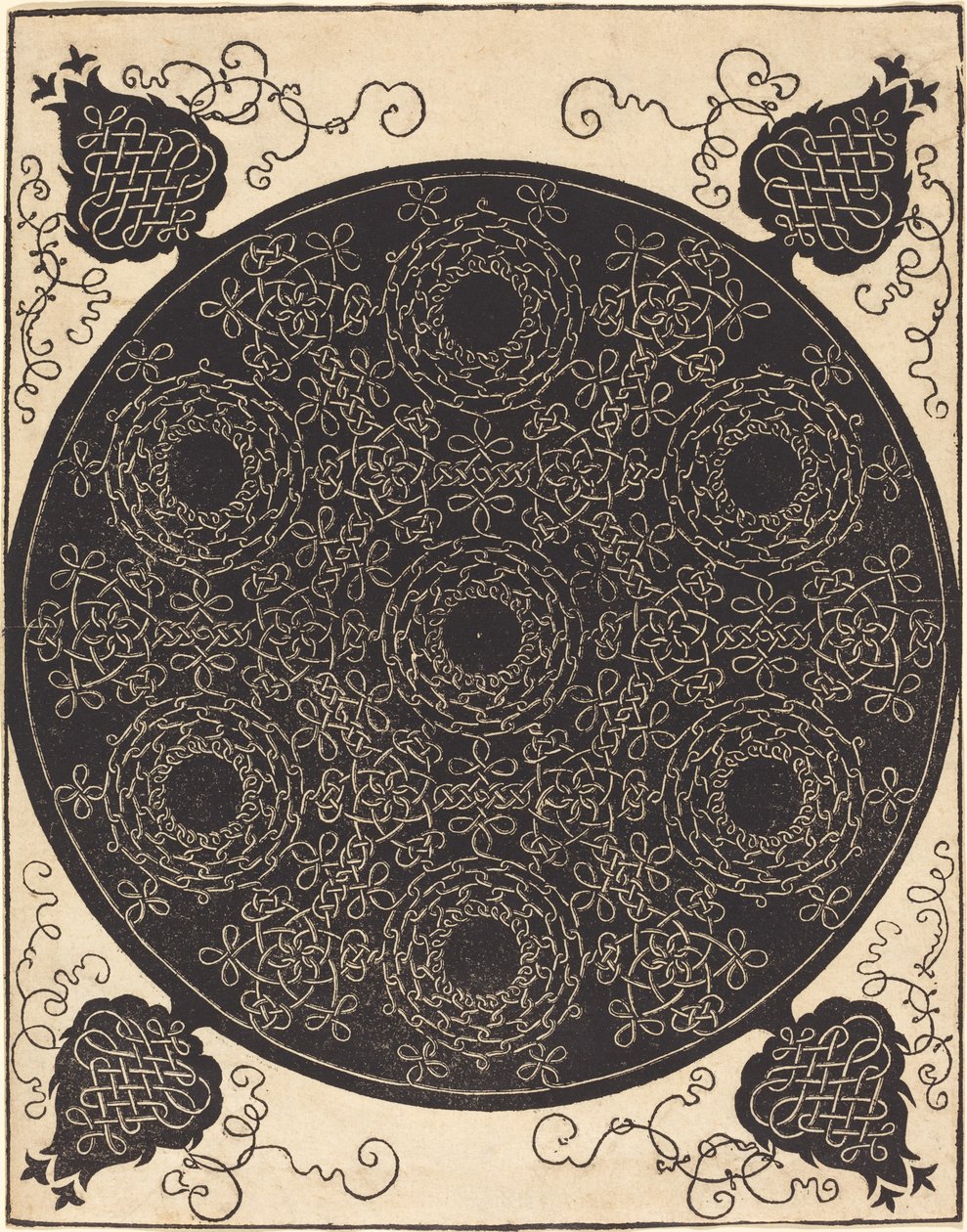 Den fjerde knuten (som kombinerer syv sirkulære grupper av knuter med svarte sentre) av Albrecht Dürer