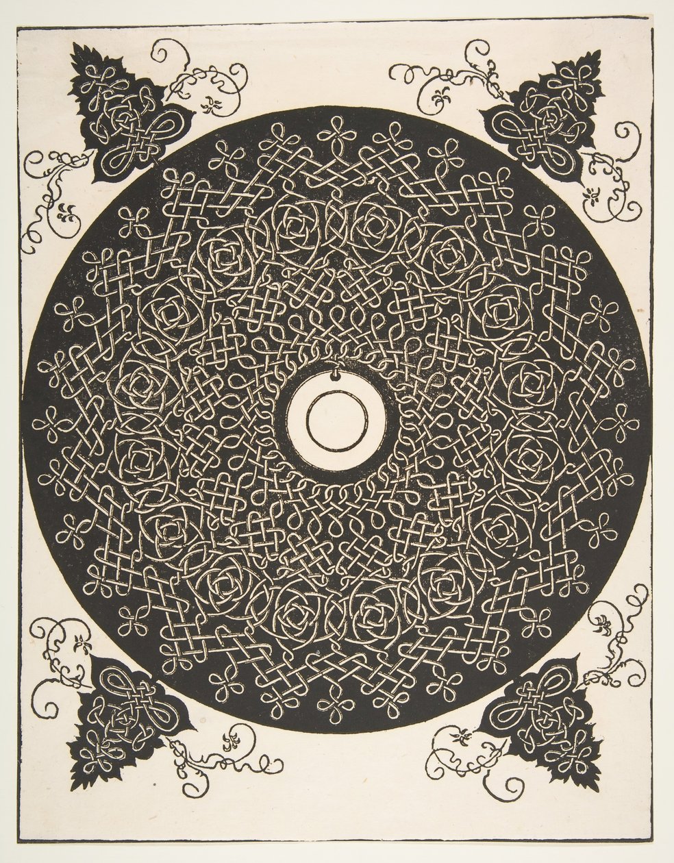 Den fjerde knuten. Interlaced Roundel med en rund medaljong i midten, 1521 før. av Albrecht Dürer