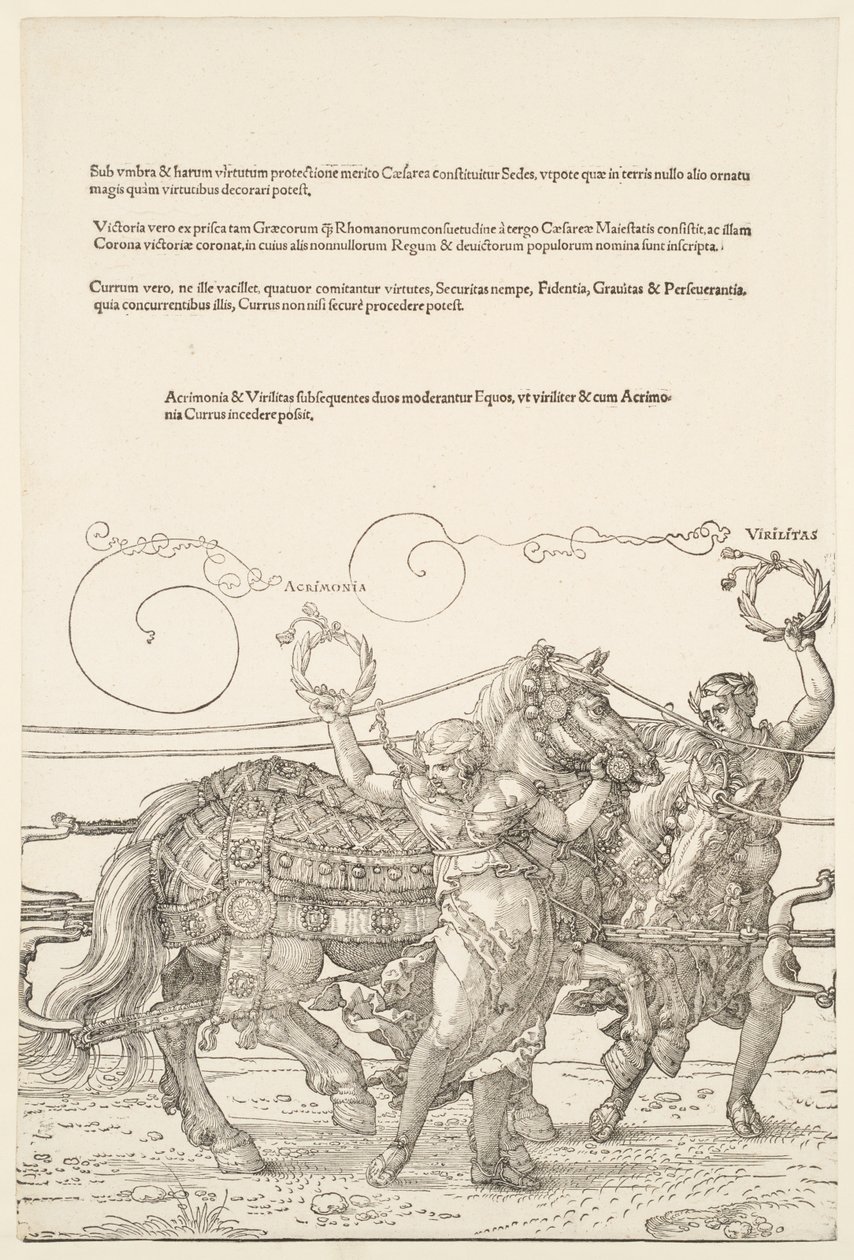 Den store triumfvognen: Acrimonia og Virilitas av Albrecht Dürer