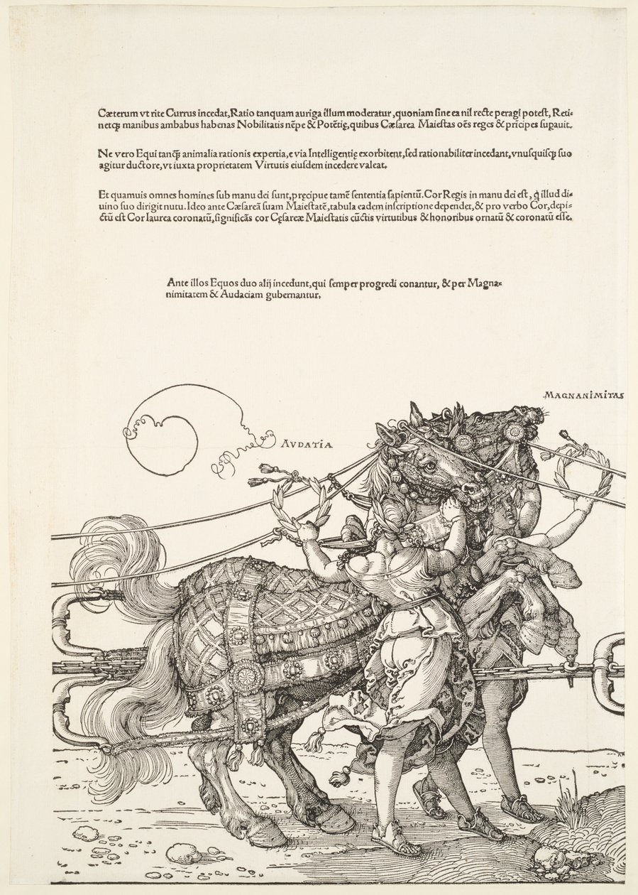 Den store triumfvognen: Audatia og Magnanimitas av Albrecht Dürer