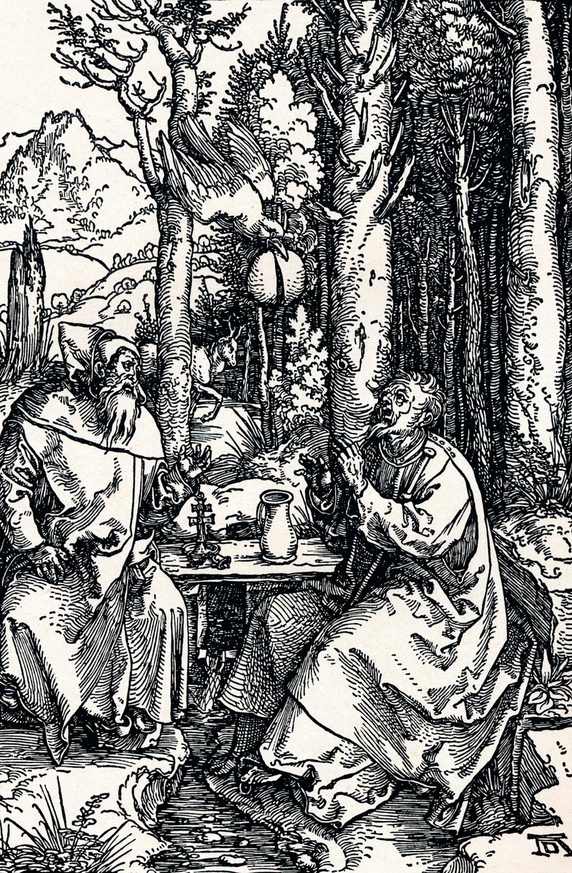 Eremittene St Anthony og St Paul, 1504 1906 av Albrecht Dürer