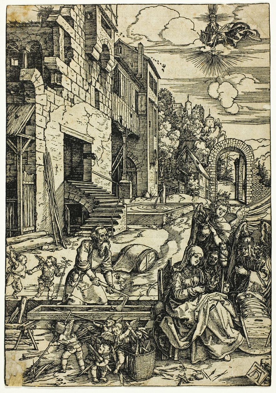 Den hellige familie i Egypt, fra The Life of the Virgin av Albrecht Dürer