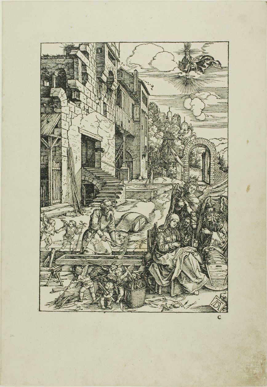 Den hellige familie i Egypt, fra The Life of the Virgin av Albrecht Dürer