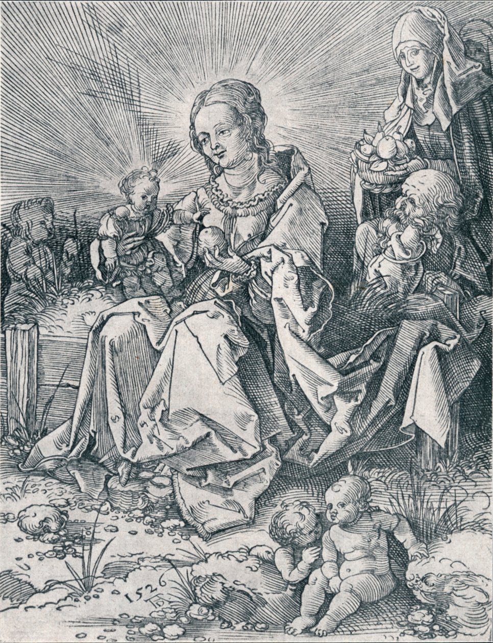Den hellige familie på en gressbenk, 1526 1906 av Albrecht Dürer