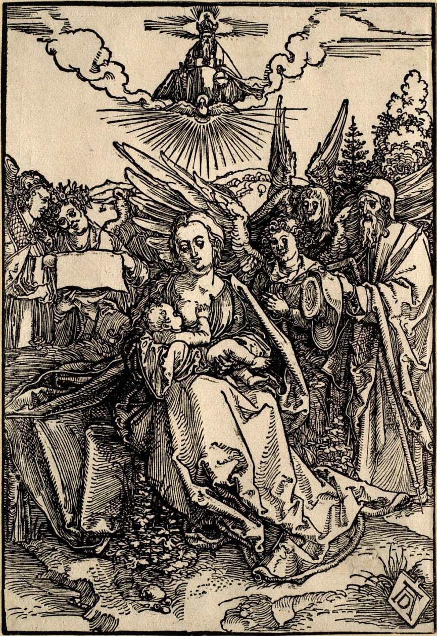 Den hellige familie med fem engler av Albrecht Dürer
