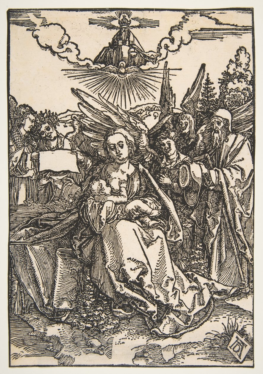 Den hellige familie med fem engler, ca. 1503. av Albrecht Dürer