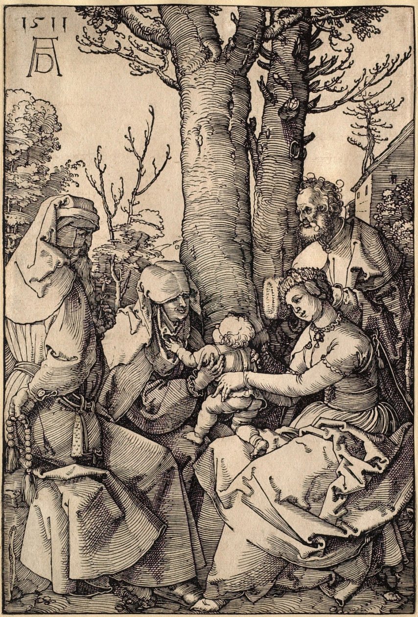 Den hellige familie med Joakim og Anna under et tre av Albrecht Dürer