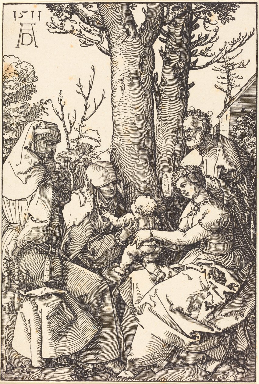 Den hellige familie med Joakim og Anna under et tre av Albrecht Dürer