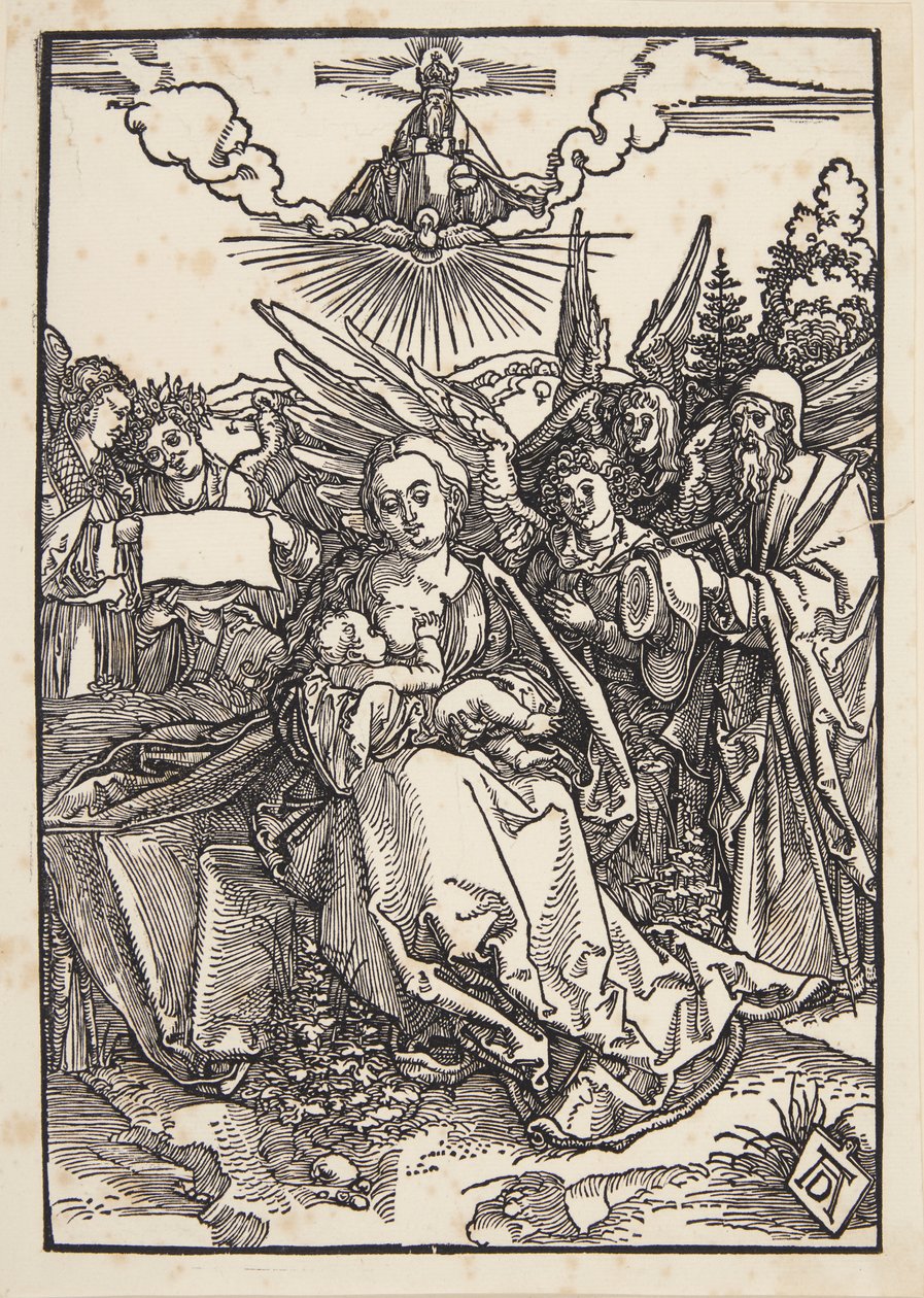 Den hellige familie med fem engler av Albrecht Dürer