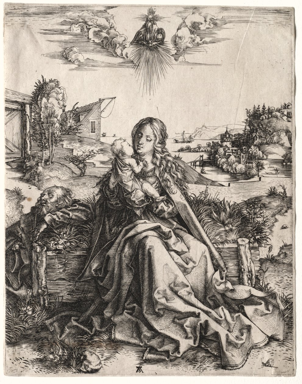 Den hellige familie med sommerfuglen av Albrecht Dürer