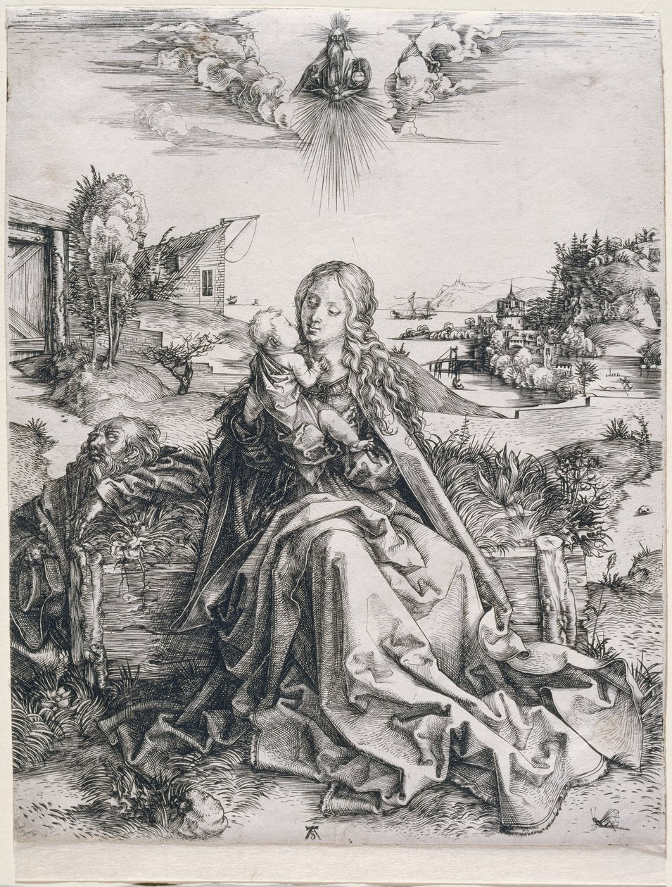 Den hellige familien med øyenstikkeren av Albrecht Dürer