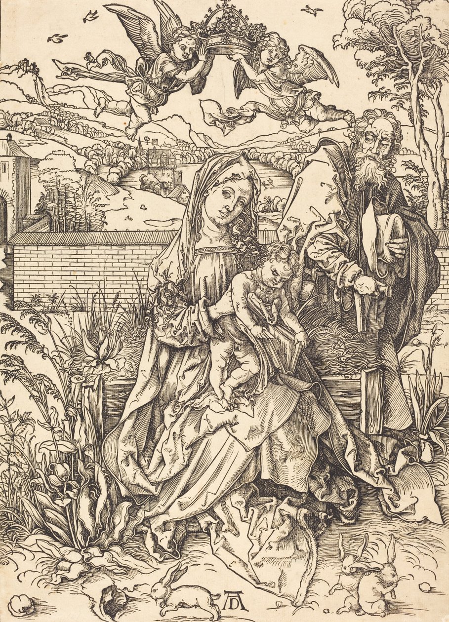 Den hellige familie med de tre harene, ca. 14971498. av Albrecht Dürer