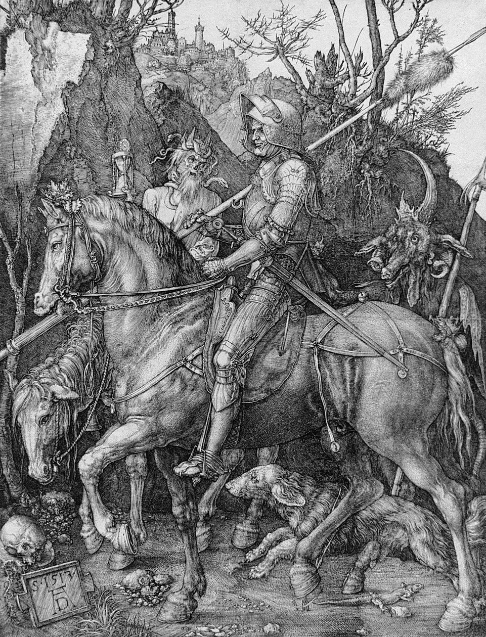 Ridderen, døden og djevelen, 1513 av Albrecht Dürer