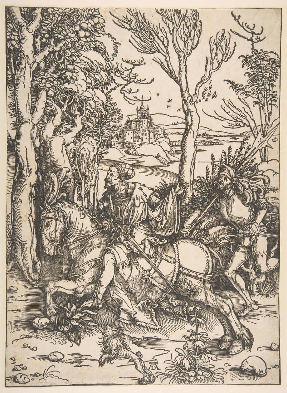 Ridderen og våpenmannen.n.d. av Albrecht Dürer