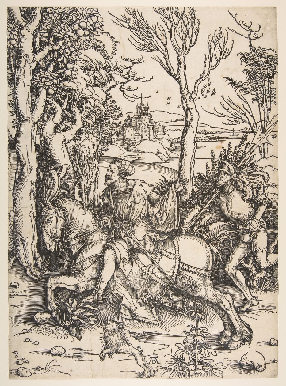 Ridderen og våpenmannen.n.d. av Albrecht Dürer