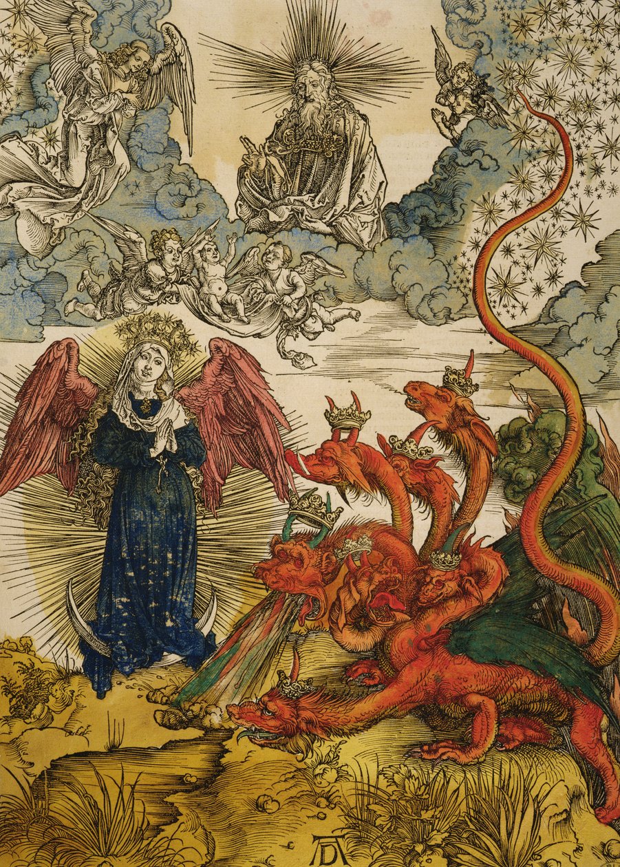 The Lady of the sun, 1498 (fargetresnitt) av Albrecht Dürer