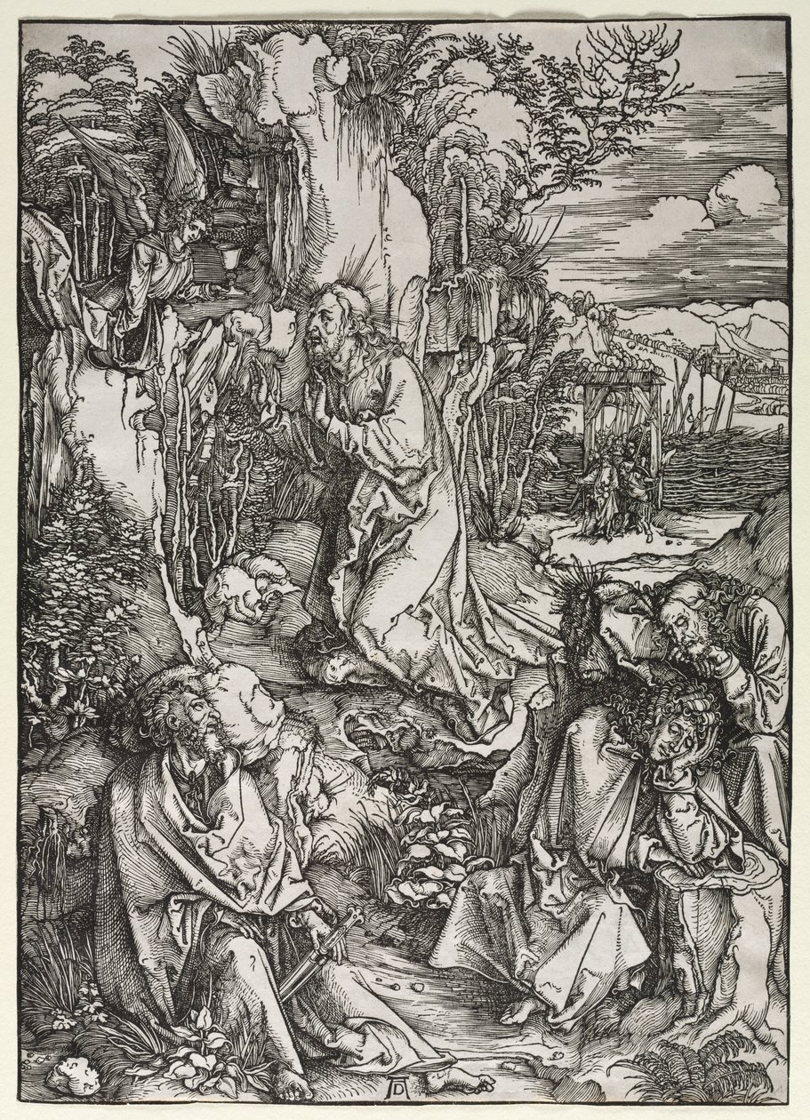 Den store lidenskapen: Kristus på Oljeberget, ca. 1497-1500. av Albrecht Dürer