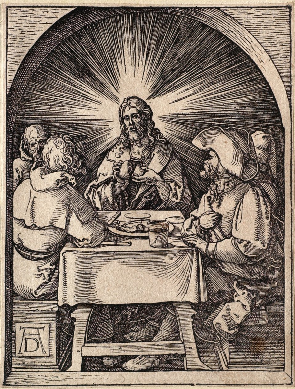 Den lille pasjonen: Kristus i Emmaus av Albrecht Dürer