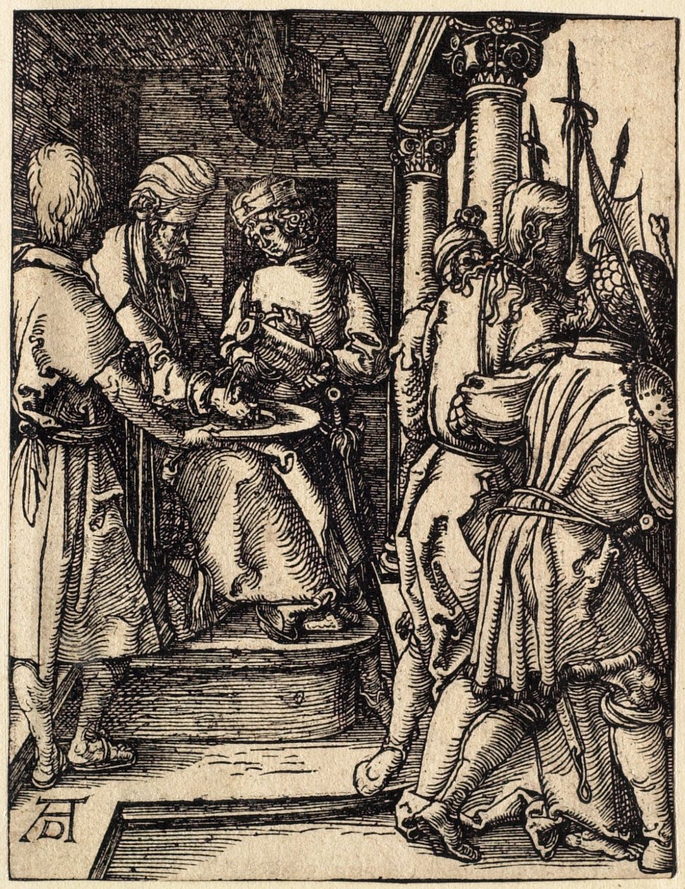 Den lille pasjonen: Pilatus vasker hendene sine av Albrecht Dürer