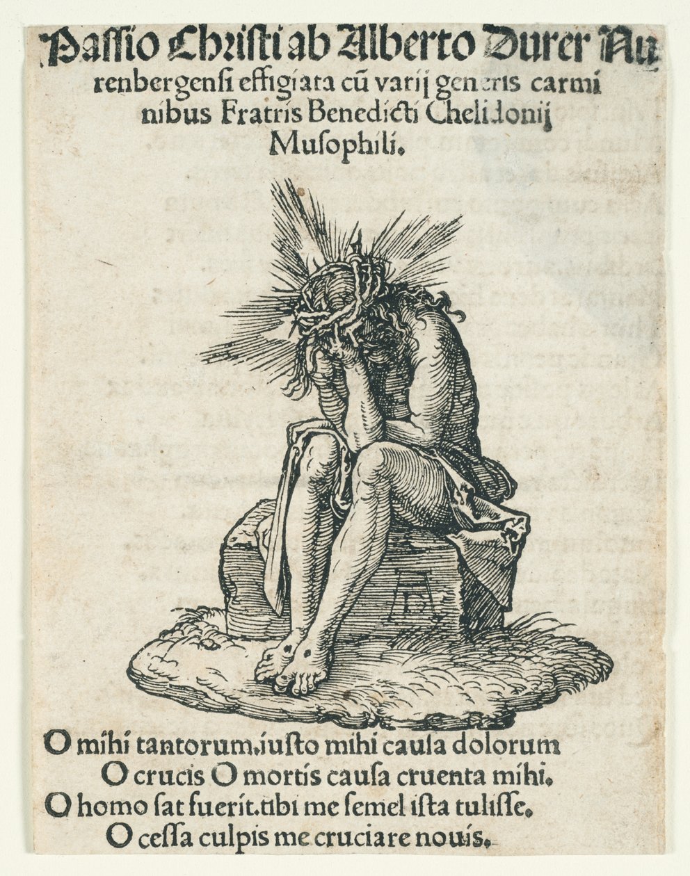 Den lille pasjonen: Smertens mann sittende av Albrecht Dürer
