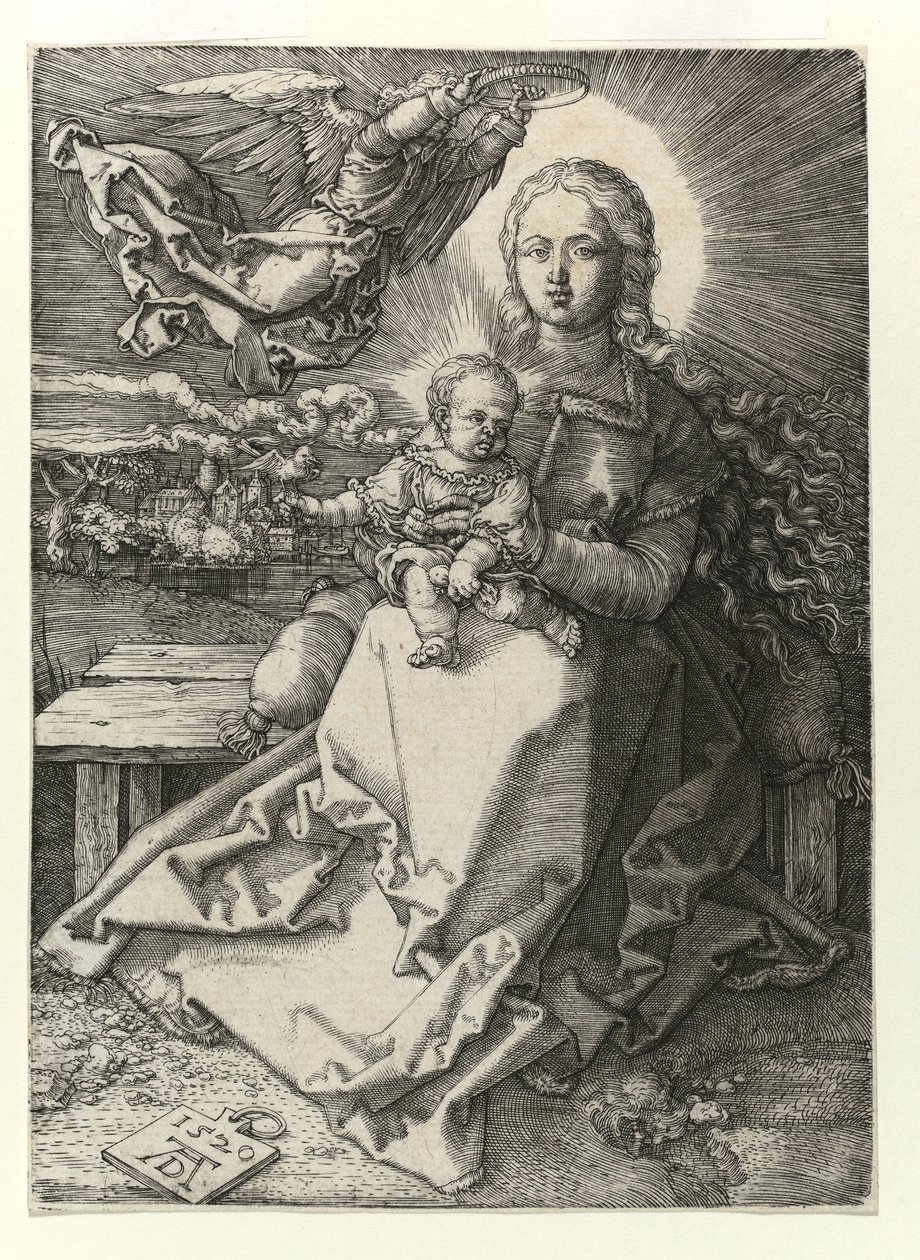 Madonnaen kronet av en engel, 1520 av Albrecht Dürer