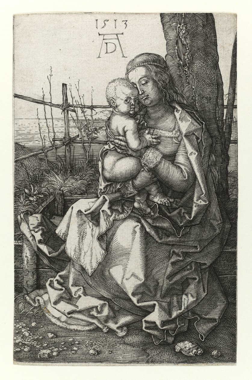 Madonnaen som sitter nær treet, 1513 av Albrecht Dürer