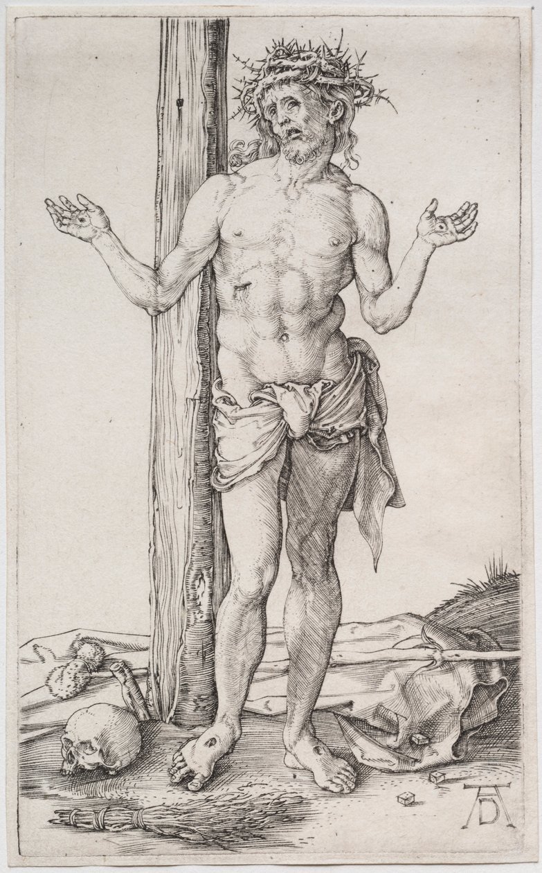 Sorgens mann stående, med løftede hender, ca. 1500. av Albrecht Dürer