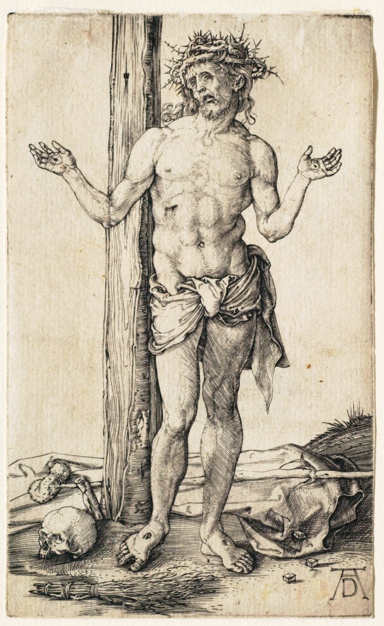 Smertensmannen med utstrakte armer av Albrecht Dürer