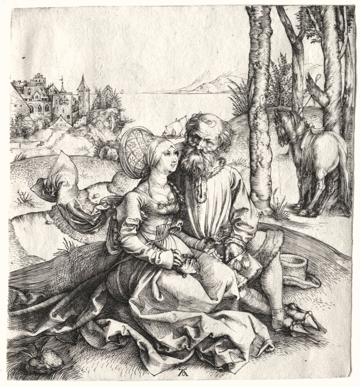 Tilbudet om kjærlighet eller det dårlige sammensatte paret, 1495-1496. av Albrecht Dürer