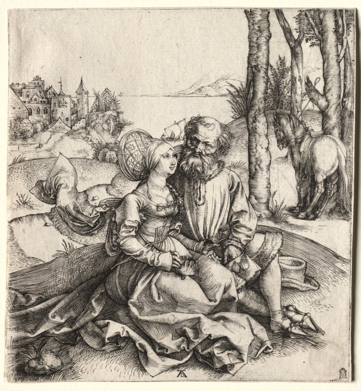 Tilbudet om kjærlighet eller det dårlige sammensatte paret, 1495-1496. av Albrecht Dürer