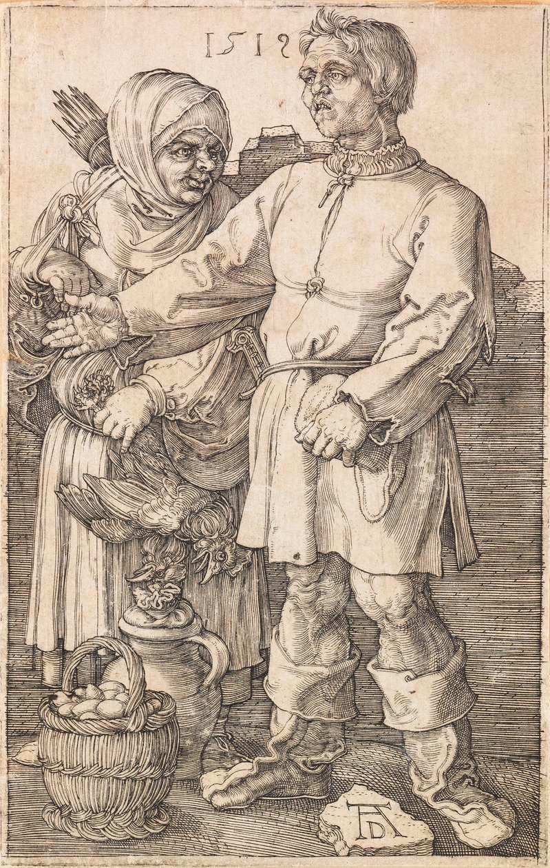 Bonden og hans kone på markedet, 1519. av Albrecht Dürer