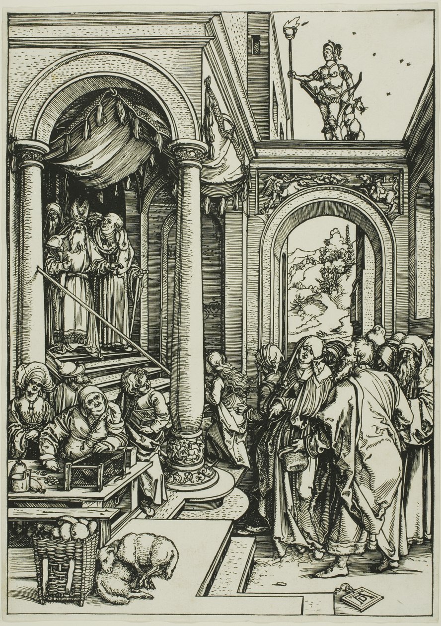 Presentasjonen av jomfruen i tempelet, fra Jomfruens liv av Albrecht Dürer