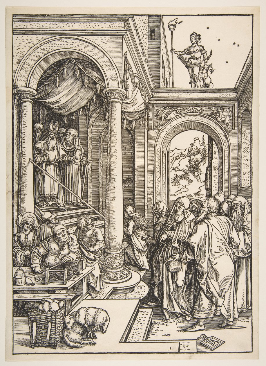 Jomfru Marias fremstilling i tempelet, fra «Jomfru Marias liv» av Albrecht Dürer