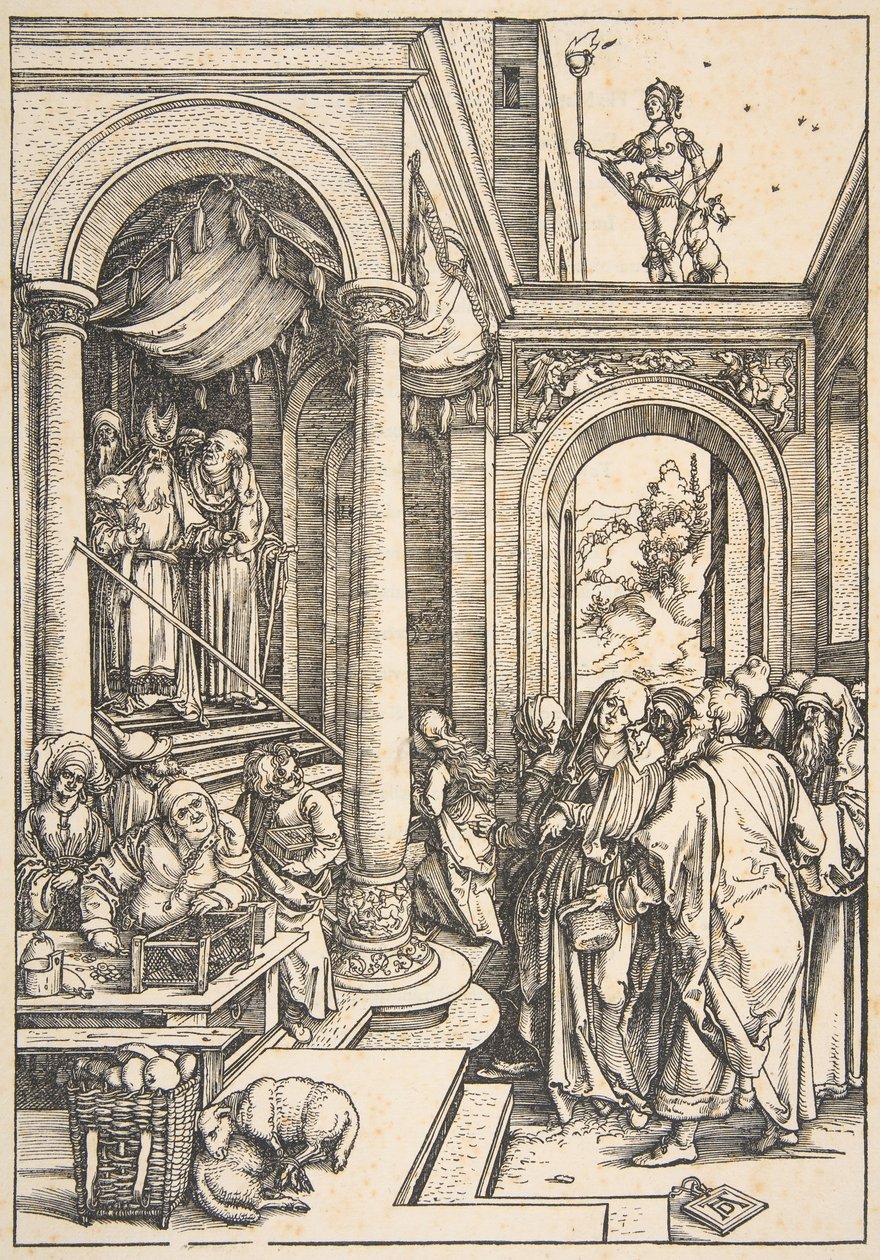 Presentasjonen av jomfruen i tempelet, fra The Life of the Virgin, ca. 1503. av Albrecht Dürer