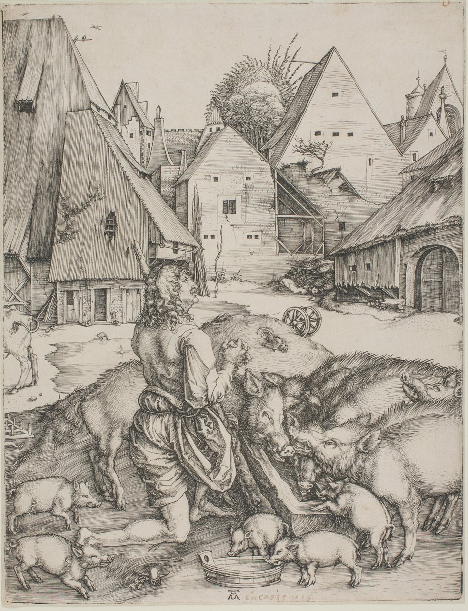 Den fortapte sønn blant svinene av Albrecht Dürer