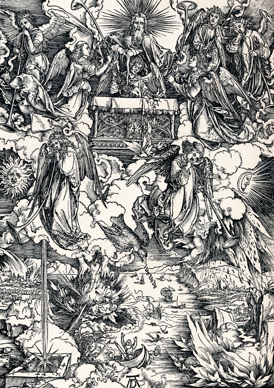 De syv trompetene er gitt til englene, 1498 1906. av Albrecht Dürer