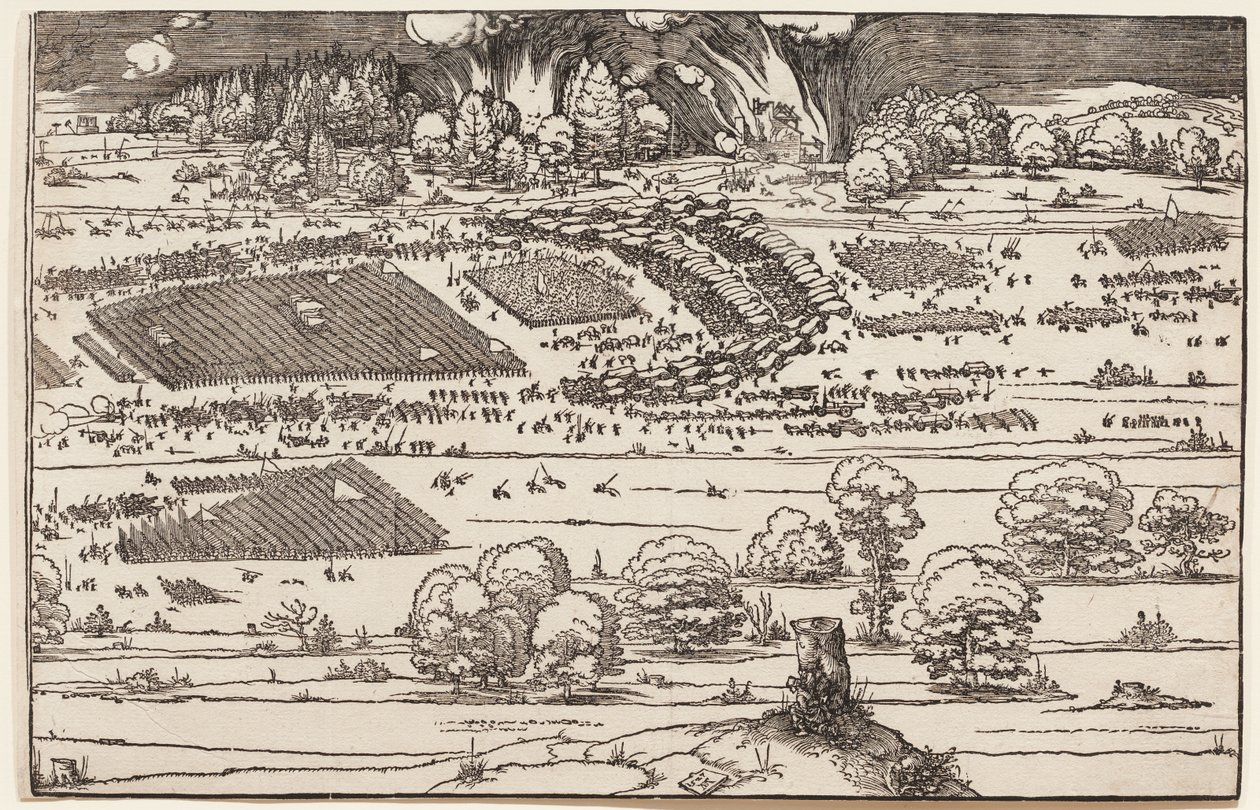 Beleiringen av en festning (bare høyre side, av 2 blokker) av Albrecht Dürer