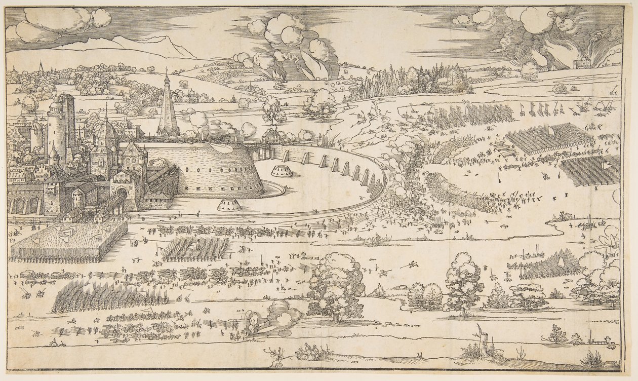 Beleiringen av en festning.n.d. av Albrecht Dürer