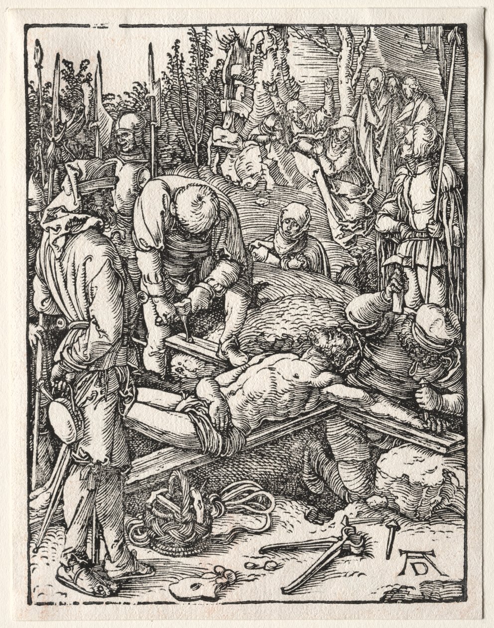 Den lille lidenskapen: Kristus blir naglet til korset av Albrecht Dürer