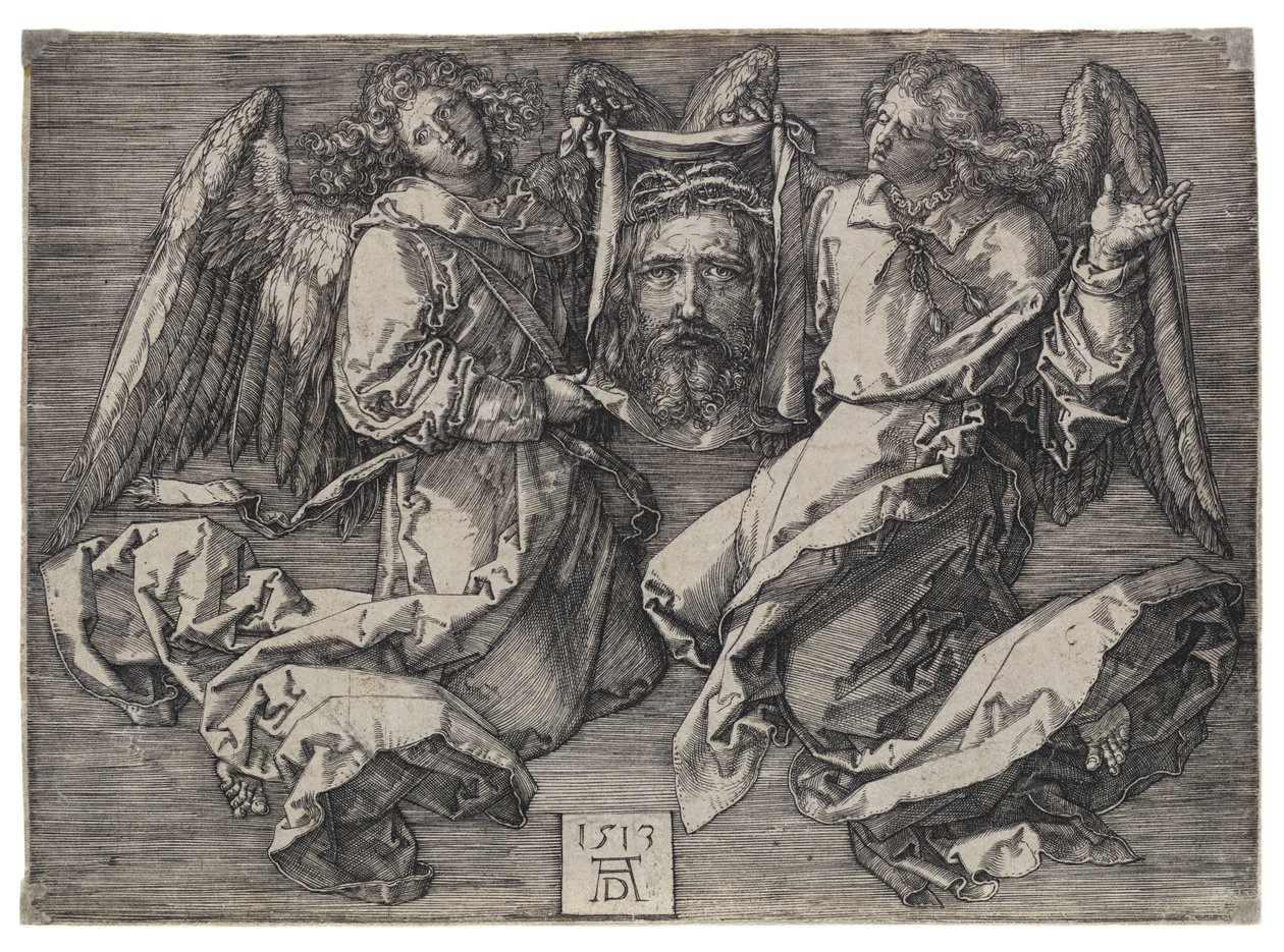 Svededuken, vist fram av to engler av Albrecht Dürer